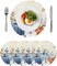 Fall Round Placemats Set of 4 Thanksgiving Blue Pumpkin Place Mats(Blue Pumpkin)